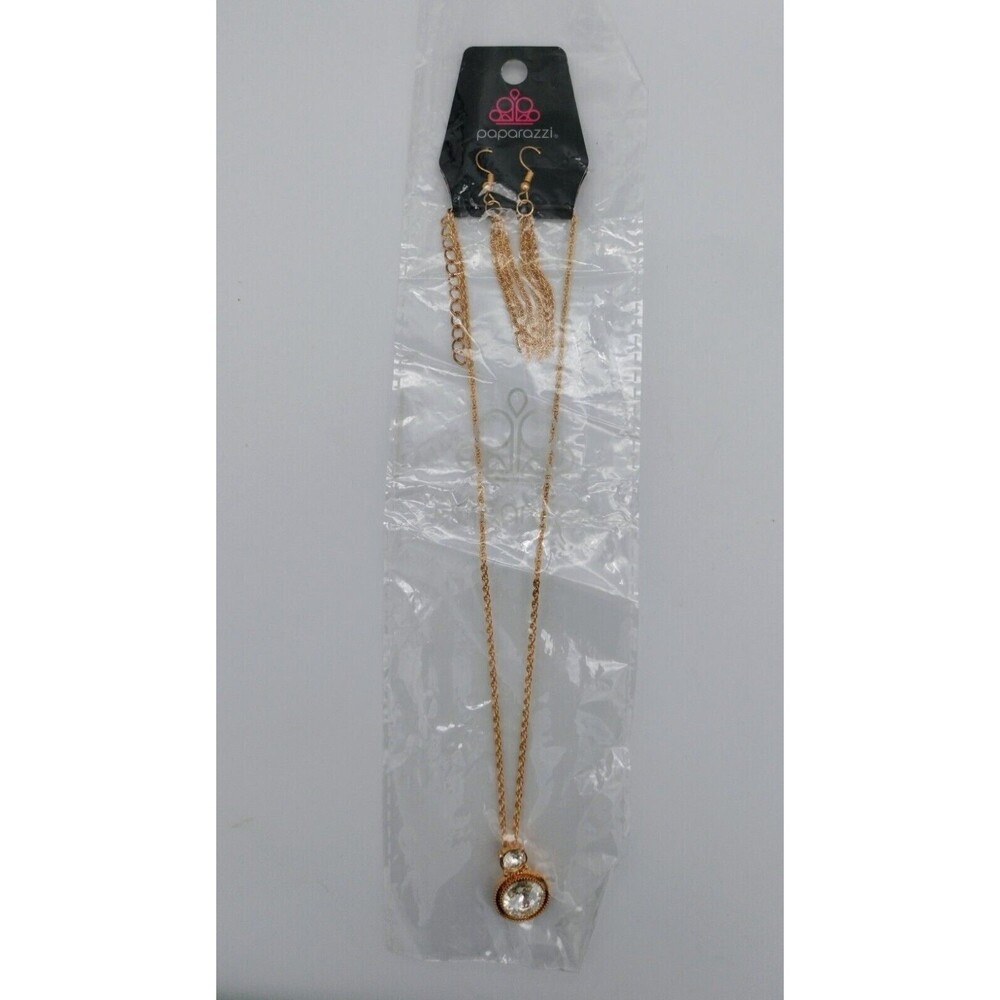 Earring Set New Jewelry Career School Paparazzi Long Gold Tone Necklace Set Work - Picture 8 of 12